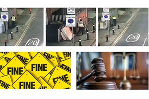 picture of fine, gravel and three pictures of an offender illegally depositing waste